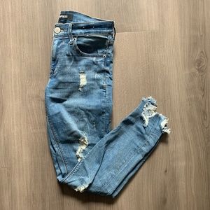 Express Distressed Ankle Skinny Jeans